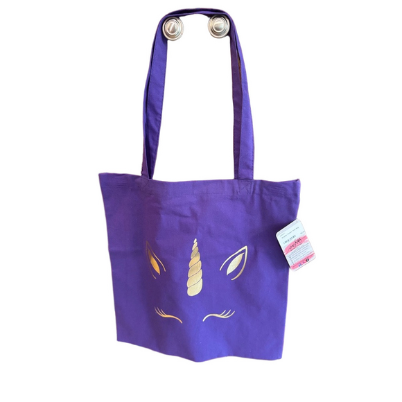 qtees Handbags - Purple Unicorn Tote Bag - NWT